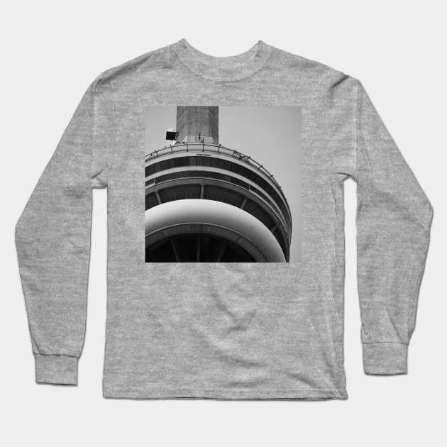 CN Tower in Black and White Long Sleeve T-Shirt by M.Scarrow.Photography